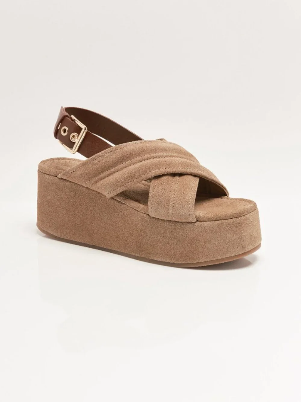 FREE PEOPLE Skyline Platforms / Fawn Suede